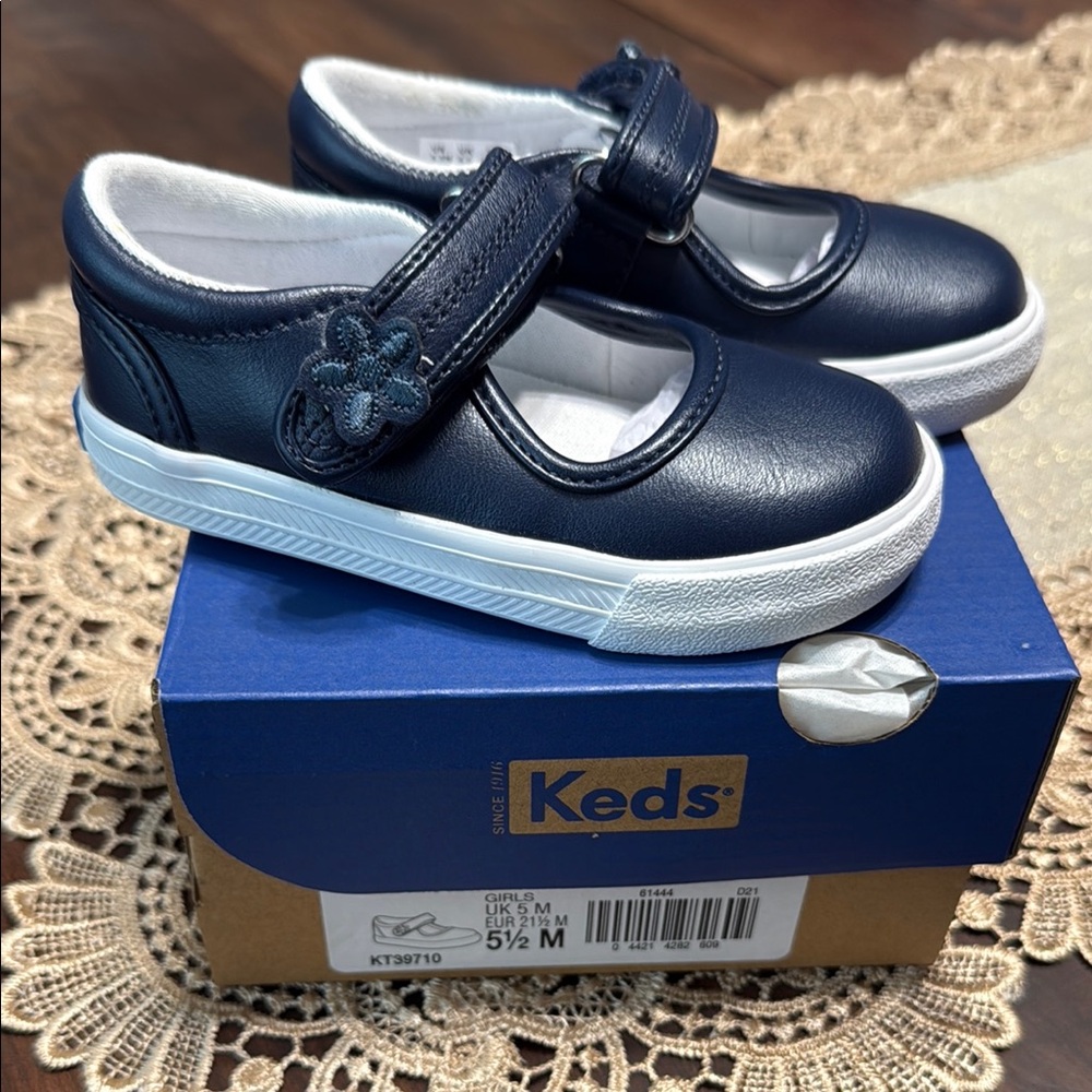 Toddler Keds navy Ella Mary Jane flats NIB
